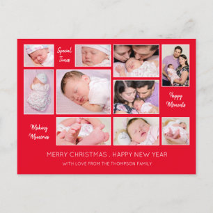 Cartes Pour Fêtes Annuelles 10 Photos Citations Collage Rouge Joyeux Noël