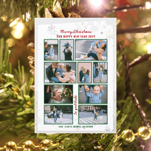 Cartes Pour Fêtes Annuelles 10 Photos Collage Lettre mignonne Élégante Personn
