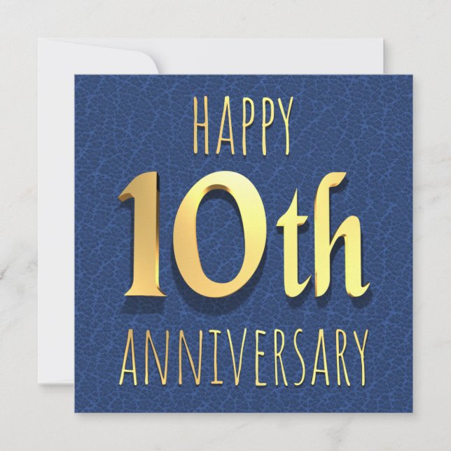 Cartes Pour Fêtes Annuelles 10e anniversaire (Devant)