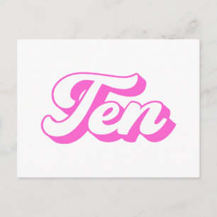 Cartes Pour Fêtes Annuelles 10e anniversaire Retro Girl