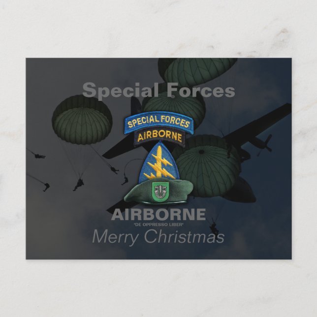 Cartes Pour Fêtes Annuelles 10e bérets verts des forces spéciales (Devant)