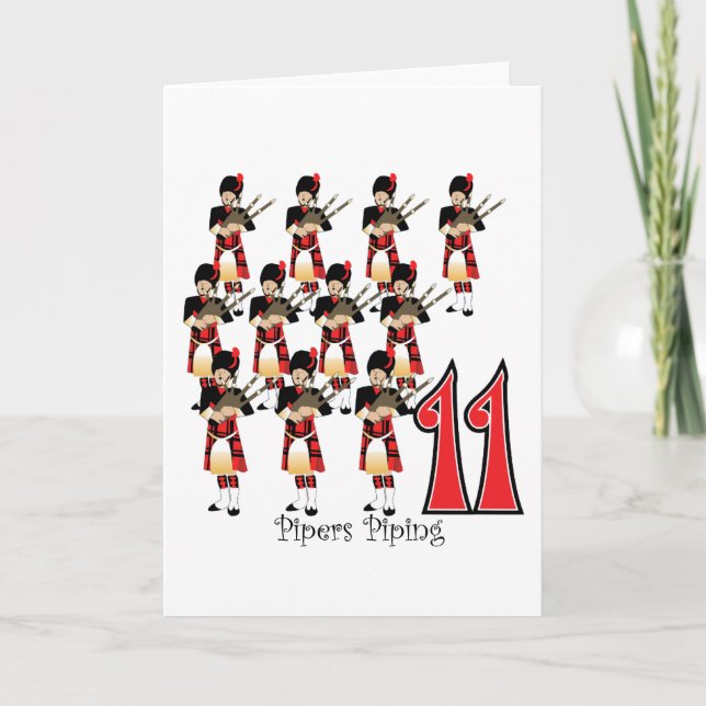 Cartes Pour Fêtes Annuelles 11 tuyauteries (Devant)