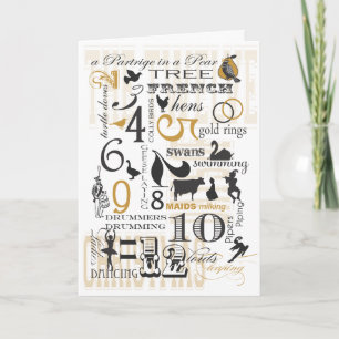 Cartes Pour Fêtes Annuelles 12 Days of Christmas Greeting Card