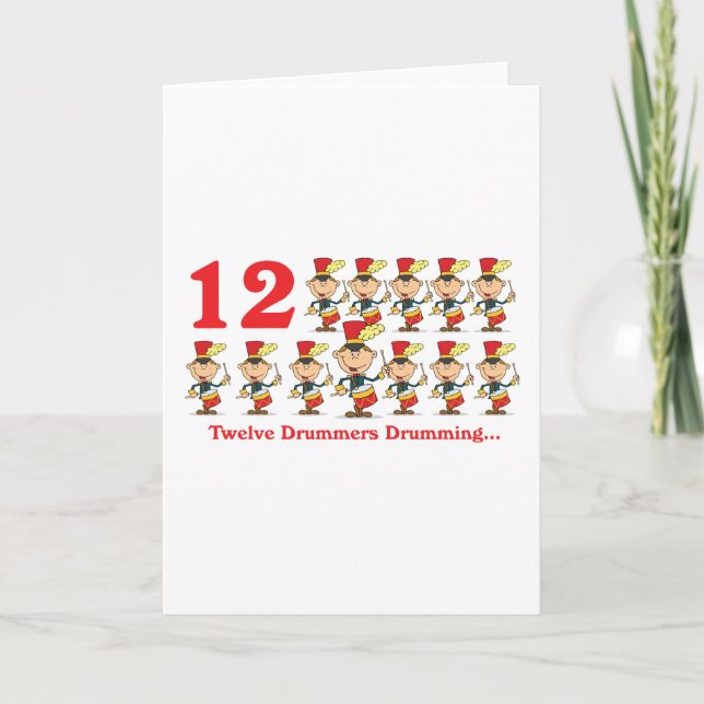 Cartes Pour Fêtes Annuelles 12 jours 12 tambours tambour (Devant)
