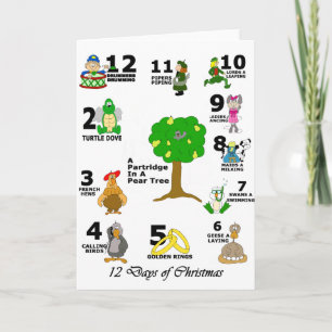Cartes Pour Fêtes Annuelles 12 Jours de Noël