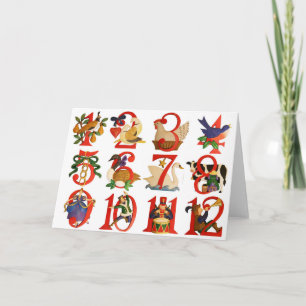 Cartes Pour Fêtes Annuelles 12 jours de Noël