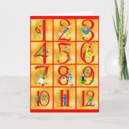 Cartes Pour Fêtes Annuelles 12 Jours de Noël Art populaire Joyeux Noël