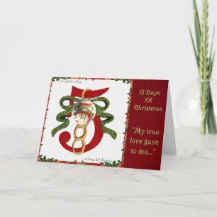 Cartes Pour Fêtes Annuelles 12 jours de Noël cinq anneaux d'or