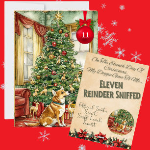 Cartes Pour Fêtes Annuelles 12 Jours De Noël Doggie 11