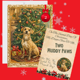 Cartes Pour Fêtes Annuelles 12 Jours De Noël Doggie Jour 2