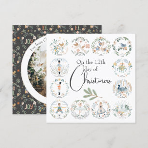 Cartes Pour Fêtes Annuelles 12 Jours de Noël Élégant
