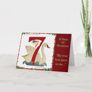 Cartes Pour Fêtes Annuelles 12 jours de Noël sept cygnes une natation