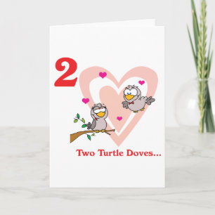 Cartes Pour Fêtes Annuelles 12 jours deux tourterelles