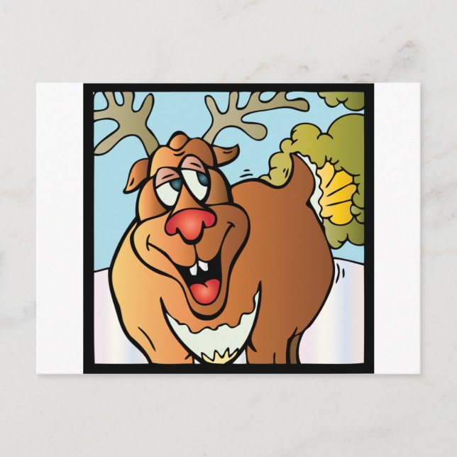 Cartes Pour Fêtes Annuelles 12 pets de renne de Noël (Devant)