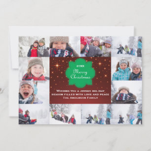 Cartes Pour Fêtes Annuelles 12 Photo Joyeux Collage de Noël-5x7Christmas Card