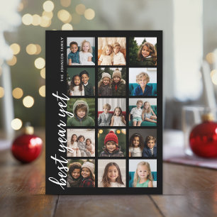 Cartes Pour Fêtes Annuelles 15 Photo Meilleure année mais HYN Minimal Noir