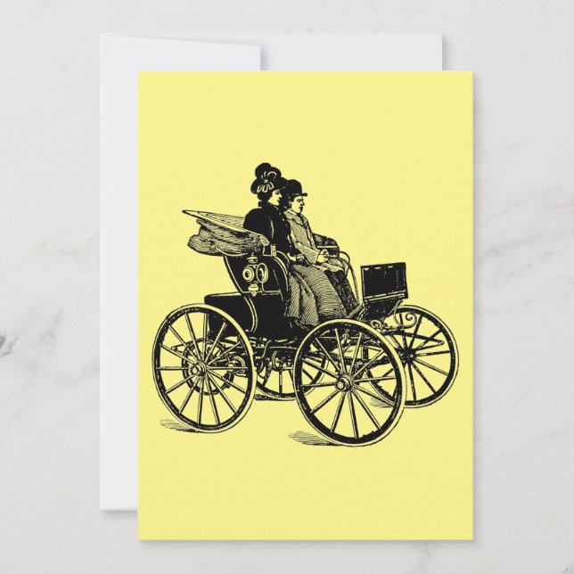 Cartes Pour Fêtes Annuelles 1800 Victorienne femme Carriage Wagon Art (Devant)