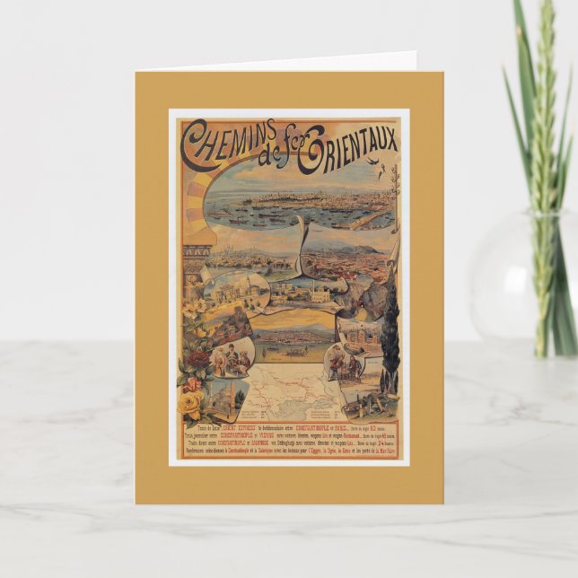 Cartes Pour Fêtes Annuelles 1890 Chemins de fer orientaux vers Constantinople (Devant)