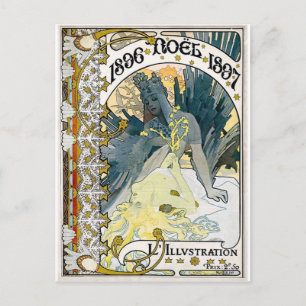 Cartes Pour Fêtes Annuelles 1896 NOEL 1897 Alphonse Maria Mucha
