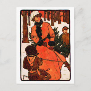 Cartes Pour Fêtes Annuelles 1900 Art nouveau Christmas