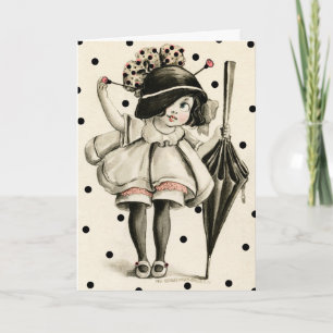 CARTES POUR FÊTES ANNUELLES 1911 "PICTURE POSTCARD" BOOP GIRL GREETING