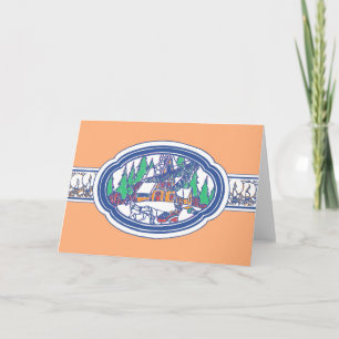 Cartes Pour Fêtes Annuelles 1920's Xmas Card Package Ribbon Design