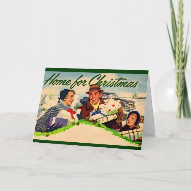Cartes Pour Fêtes Annuelles 1940 Accueil pour Noël (Devant)