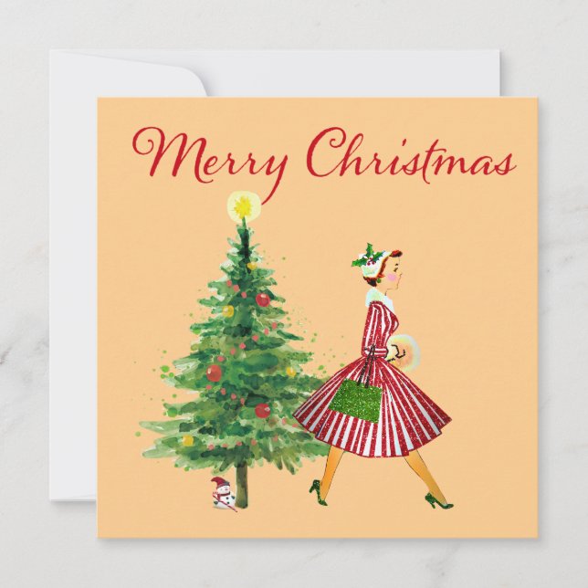Cartes Pour Fêtes Annuelles 1950 Vierge de Noël (Devant)