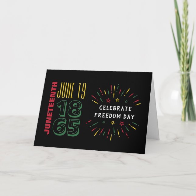Cartes Pour Fêtes Annuelles 19 juin 1865 Feu d'artifice d'histoire noire (Devant)