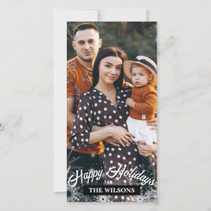 Cartes Pour Fêtes Annuelles 1 Photo Happy Holidays Snowflakes cadre de Noël