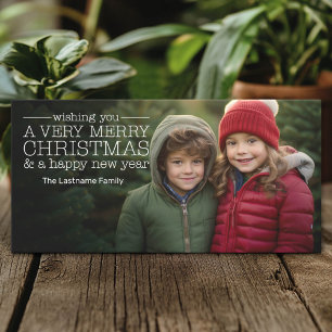 Cartes Pour Fêtes Annuelles 1 photo horizontale ou panoramique - Joyeux Noël