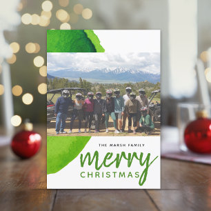 Cartes Pour Fêtes Annuelles 1 Photo Joyeux Noël Aquarelle Abstraite moderne
