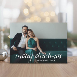 Cartes Pour Fêtes Annuelles 1 Photo Joyeux Noël Script Rayé