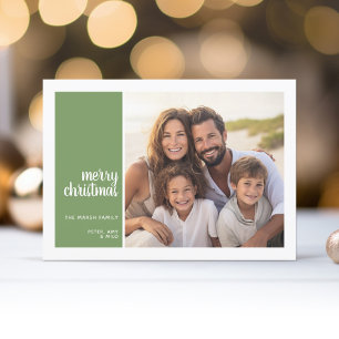 Cartes Pour Fêtes Annuelles 1 Photo - Simple minimaliste Noël vert de Noël
