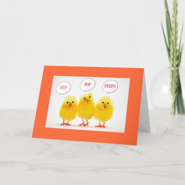 CARTES POUR FÊTES ANNUELLES "1EASTER PEEPS HOPPANT POUR PÂQUES POUR VOUS" (Devant)