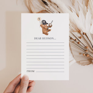 Cartes Pour Fêtes Annuelles 1er Anniversaire Bear de Baseball - Time Capsule C