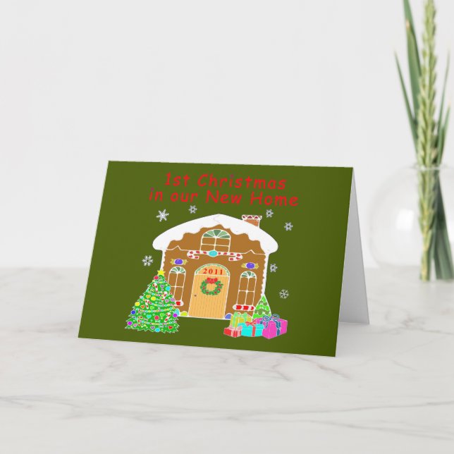 Cartes Pour Fêtes Annuelles 1er Noël dans notre nouvelle maison (Devant)