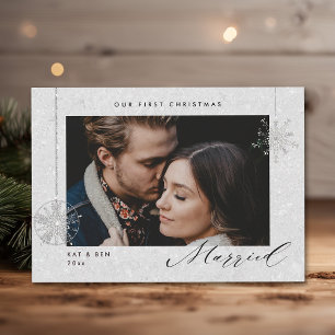 Cartes Pour Fêtes Annuelles 1er Noël Marié Blanc Éclairage Photo moderne