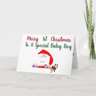 Cartes Pour Fêtes Annuelles ***1re NOËL **GARÇON DE BÉBÉ***