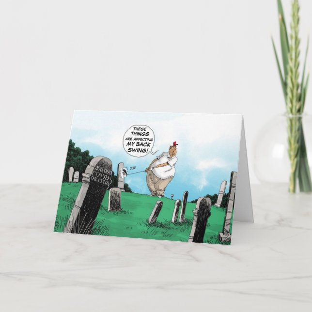Cartes Pour Fêtes Annuelles 200 000 et Trump joue au golf (Devant)