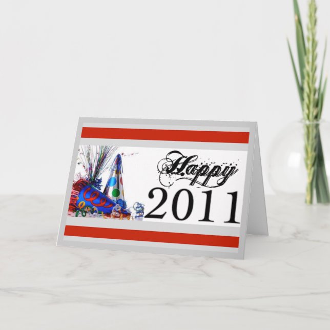 Cartes Pour Fêtes Annuelles 2011 heureux (Devant)