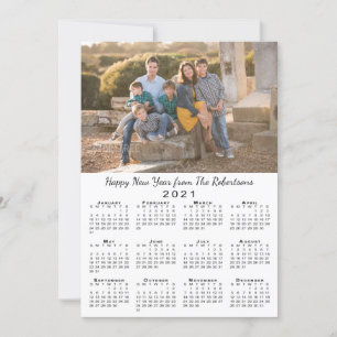 Cartes Pour Fêtes Annuelles 2021 Calendrier 2 Photos personnalisées Bonne anné
