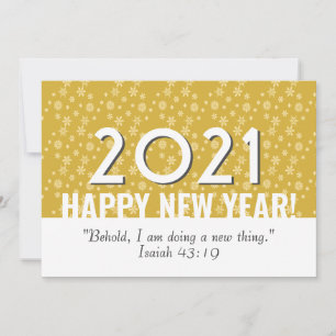 Cartes Pour Fêtes Annuelles 2021 Flocons de neige dorés Chrétien NOUVEL
