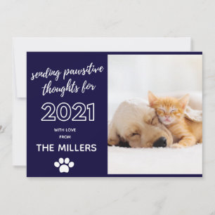 Cartes Pour Fêtes Annuelles 2021 heureux nouvelle année pensées pawsitive drôl