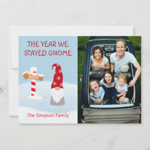 Cartes Pour Fêtes Annuelles 2021 L'année où nous sommes restés Gnome Photo de 