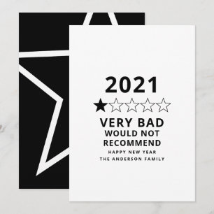 Cartes Pour Fêtes Annuelles 2021 mauvaise année en examen 5 étoiles