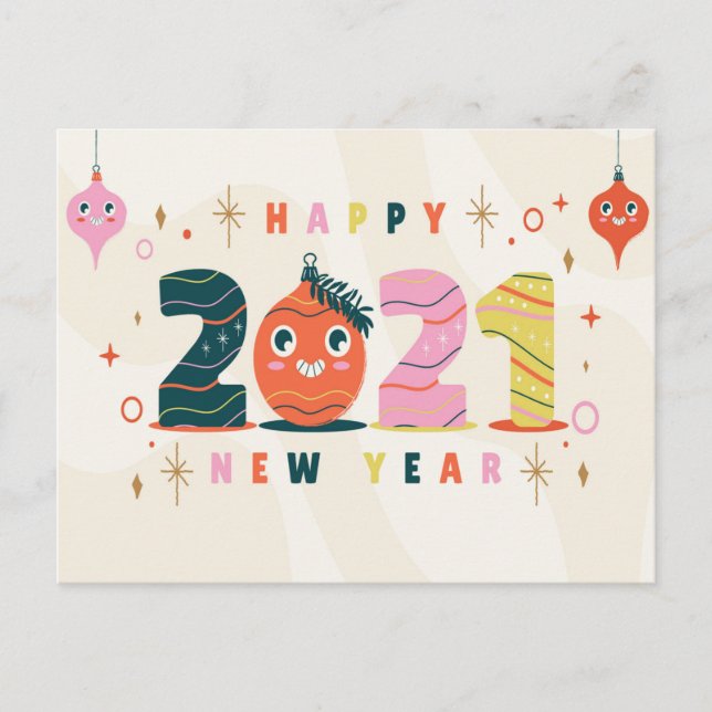 CARTES POUR FÊTES ANNUELLES 2021 NOUVELLE ANNÉE ILLUSTRATION DESIGN (Devant)