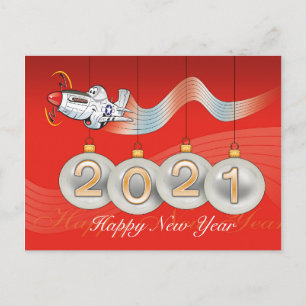 Cartes Pour Fêtes Annuelles 2021, P-51 mustang, Christmas card, text editable