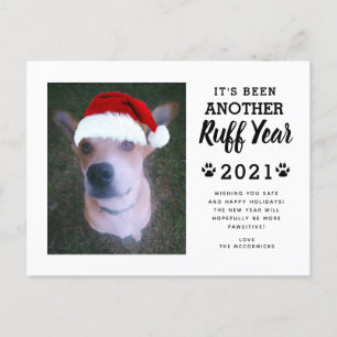 Cartes Pour Fêtes Annuelles 2021 Ruff Year Funny Chien Photo personnalisée