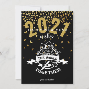 Cartes Pour Fêtes Annuelles 2021 SOUHAITS Voyageons ensemble dans le monde